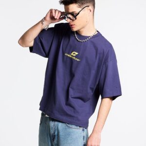 Purple Printed T-Shirt for Man
